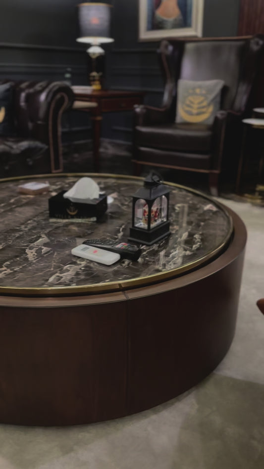 Revolving Marmara Noir Coffee Table
